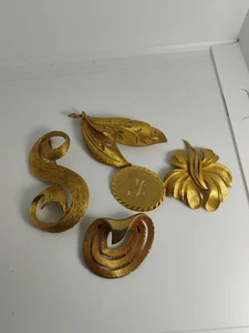 BSK Vintage Brosche goldfarben Lot 2 signiert - Bild 1 von 13