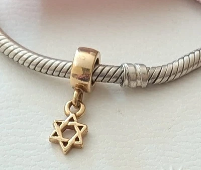  Charm Anhänger 585 Gold David Stern Passend für Pandora,Trollbeads,Gnoce etc. - Bild 1 von 4