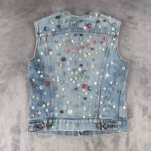 Vintage 60s 1960s Levi’s Big E Type III Jacket S Crazy Custom Cutoff Denim Vest - Picture 1 of 14