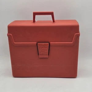 Vintage 1972 Sterling Plastic Letter File Box With Lid Rare 70's Orange Color - Picture 1 of 11