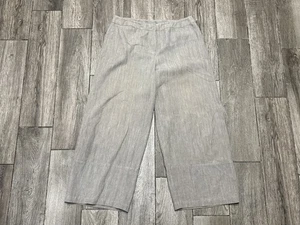 Pantalon Eileen Fisher femme moyen lin jambes larges raccourci fabriqué aux USA fab italienne - Photo 1/6