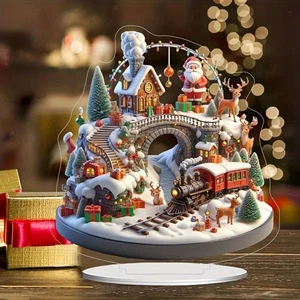 2D Flat Christmas Snow House Decoration Xmas Village for Living Room Bedroom - Picture 1 of 7