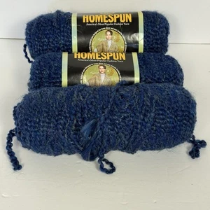 3 Lion Brand HOMESPUN Yarn COLONIAL #302 Blue 6 oz Acrylic Polyester Made In USA - Picture 1 of 4