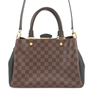 LOUIS VUITTON Bretaña Damier Level Lona/Cuero Taurillon Negro N41673 - Imagen 1 de 18