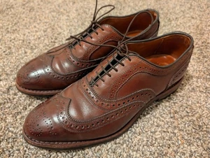 Allen Edmonds Dress Shoes Size 7E McAllister Brown Leather Brogue Wingtip Oxford - Picture 1 of 7