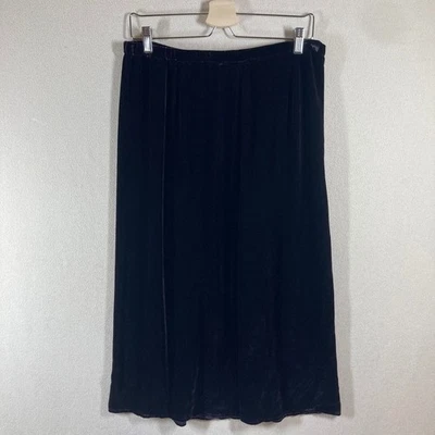 Maxi Falda Eileen Fisher Terciopelo Pequeña Grande Púrpura Formal Glamour Lujo Femenino Foto 1 de 4