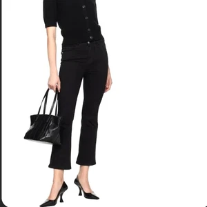 FRAME Le Crop Mini Boot Jeans Women Size 28 faded black Raw Hem Crop Flare Denim - Picture 1 of 9