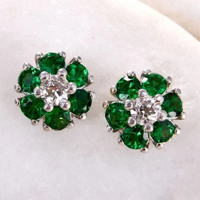 Orecchino in argento sterling 925 con pietra preziosa creata in laboratorio... - Immagine 1 di 4