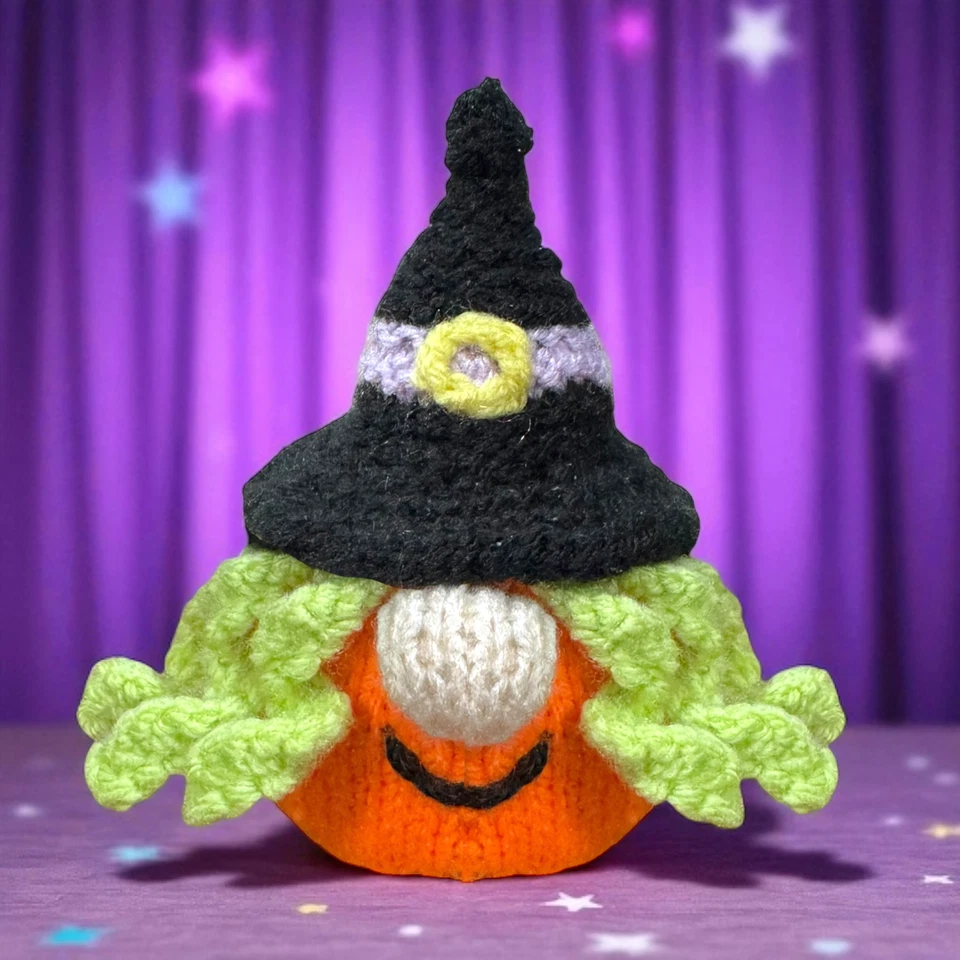 PATRÓN TEJIDO - Halloween Calabaza Gonk Chocolate Naranja Cubierta / Juguete 15cms