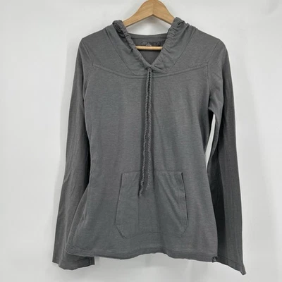 PrAna Yoga Sudadera con Capucha Mujer M Gris Trenzado Cordón Mezcla de Algodón Capucha Ligera Foto 1 de 4