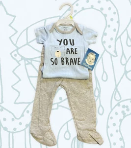 Gerber Baby Boys' 2-Piece Sleep 'N Play, Blue Onesies, Gray Pant- 0-3 Months - Picture 1 of 3