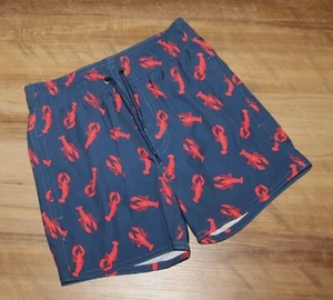 NWT! Boy's SIZE 8 Navy Blue & Red Lobster Print Board Shorts Swim Trunks - Picture 1 of 2