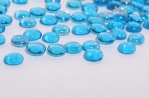 COSIEST Fire Glass 20 -Pound Oblate for Fireplace Fire Pit Blue - Picture 1 of 3