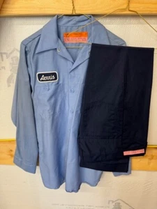 Vintage RED KAP Service Station Mechanic Uniform Gas Oil Work Wear Shirt DENNIS - Picture 1 of 7