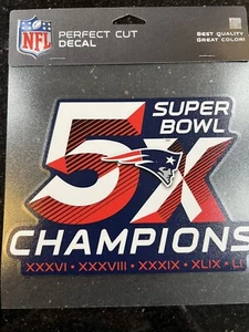 New England Patriots 5X Super Bowl 51 campeones 8 pulgadas calcomanía wincraft - Imagen 1 de 1