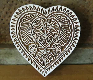 Timbro stampa stampo per biscotti legno ornato legno a forma di cuore - Foto 1 di 3