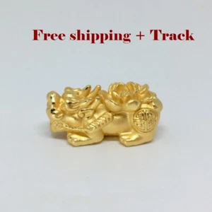 Pixiu 99.9% Silver Plated Real Gold Back Lotus Flower ~ Pure Hongkong DIY Work - Picture 1 of 4