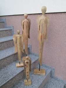 Aufsteller Engel aus Mangoholz natur auf Holzsockel Div. Größen Deko Wohnen - Bild 1 von 3