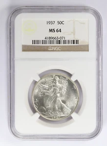 Medio dólar Walking Liberty 1937 50C NGC MS64 - Imagen 1 de 4