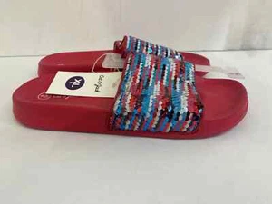 Cat & Jack Red Big Girl's Slip On Sandals Size XL/6 New - Picture 1 of 3