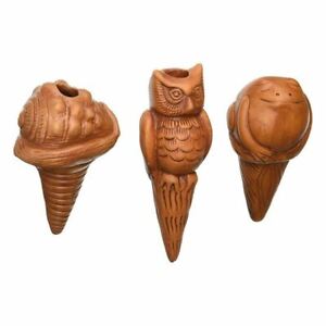 Potted Plant Watering Stakes Terracotta Sea Shell Owl Shape Frog
