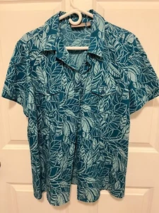 Craft & Barrow Men's Short Sleeve Shirt Button Up Size L w/ Pockets Linen/Cotton - Picture 1 of 1