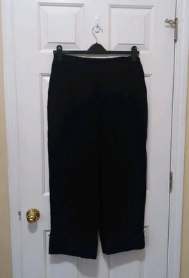 HABITAT Women's Black Wide Leg Rayon Nylon Pockets Casual Career Everyday Pant M - Image 1 of 4
