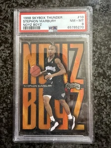 1998-99 Skybox Thunder Noyz Boyz Stephon Marbury #10 Insert PSA 8 Near Mint - Picture 1 of 2