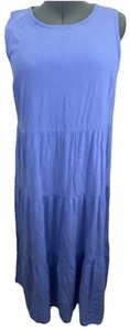 Maya Jones Damen XL Tank Baumwoll Kleid Blau Lagenlook Sommer - Bild 1 von 8