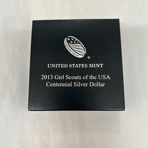 * SOLO EN CAJA * SIN MONEDA - 2013 GIRL SCOUTS OF USA CONMEMORATIVO DÓLAR DE PLATA CERTIFICADO DE AUTENTICIDAD - Imagen 1 de 1