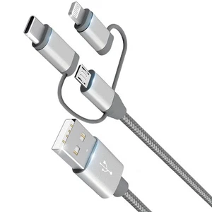 [Apple MFi Certified 3 in 1 Charging Cable Adapter with Lightning/Type-C/Micr... - Picture 1 of 9