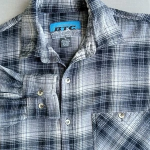 Camisa BTC Para Hombres Gris Franela a Cuadros Abotonada M Reparada Algodón Manga Larga Cálida - Imagen 1 de 15