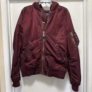 Alpha Industries Men’s Burgundy Jacket Size Large - Picture 1 of 8