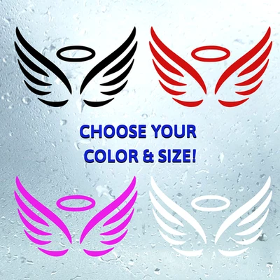 Calcomanía de vinilo con halo de alas de ángel para ventana de automóvil - elige color y tamaño camioneta SUV Foto 1 de 4