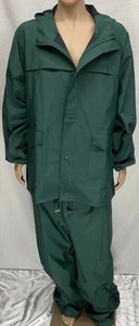rare vintage COLUMBIA Sportwear Hooded Vented Waterproof PVC Rain Suit men XL 3L - Picture 1 of 7