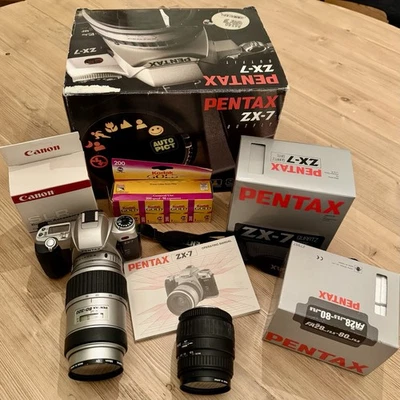 Pentax ZX-7 Bundle W/ 2 Lenses, Filters , Film, Instruction Books - Tested Works - Image 1 of 4