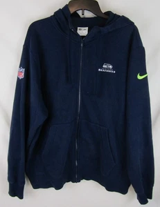 Felpa con cappuccio e zip intera uomo Nike Seattle Seahawks - taglia XL - blu navy - NFL - EUC - Foto 1 di 7