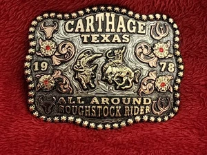 Roughstock "All Around" Champion Trophy Buckle☆Carthage Texas☆1978☆999 - Picture 1 of 15