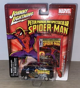 MARVEL PETER PARKER SPIDERMAN BLACK 1977 CHEVROLET G-20 VAN BY JOHNNY LIGHTNING - Picture 1 of 5