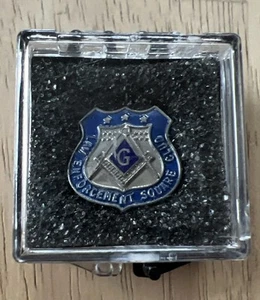 Pin solapa insignia club cuadrado aplicación de la ley masónica vintage - Imagen 1 de 10