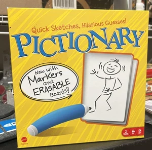Gioco da Tavolo Pictionary (SIGILLATO) Gioco da Disegno per Bambini, Adulti -w-Dry Cancella 8+ Nuovo - Foto 1 di 6