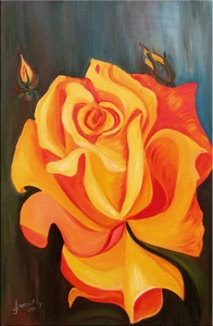 27 Zoll - DIE ROSE____________ORIGINALGEMÄLDE von ANNA !! - Bild 1 von 1
