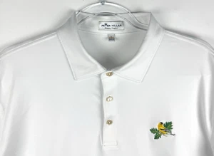 Peter Millar Summer Comfort Goldfinch Bird Logo Mens Sz L White Polo Golf Shirt - Picture 1 of 10