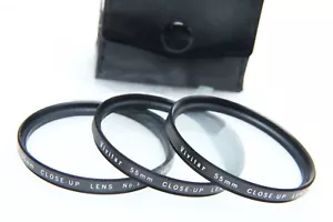 Vintage Vivitar 55mm Close Up Lens Set (+1 +2 +3) Made In Japan with case - Picture 1 of 4