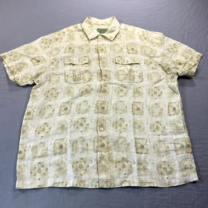 Tommy Bahama Shirt Adult XL Beige Button Up Hawaiian Linen Camp Casual Mens - Picture 1 of 7