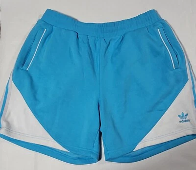 Adidas Men's XL Originals SST Fleece Shorts 3 Stripes in Sky Rush / White - image 1 of 4