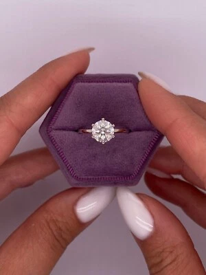 1.50 Carat E VS1 Round Solitaire Real Lab Grown Diamond Ring IGI Certified - Image 1 of 4