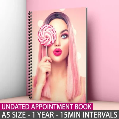 BEAUTY STATIONERY A5 libro appuntamenti non datato diario salone di bellezza terapisti 3 colonne massaggio unghie