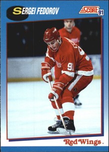 1991-92 Score Canadian Bilingual Red Wings Hockey Card #470 Sergei Fedorov