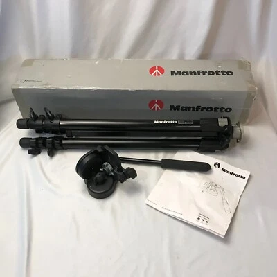 Manfrotto 055XDB Tripod 128LP Black Fluid Two Way Video Head with Pan Bar - Image 1 of 4